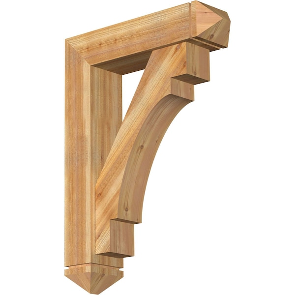 Ekena Millwork Merced Arts and Crafts Rough Sawn Bracket w/ Offset Brace, Western Red Cedar, 8"W x 32"D x 44"H BKT0806X32X44MRC03RWR - main